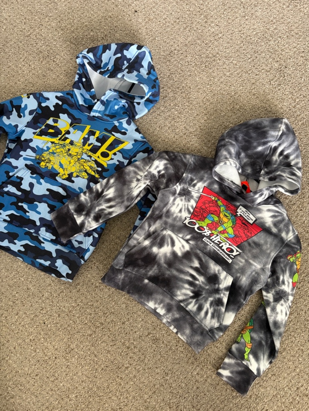 Kids Blue and Black Camo Ninja Turtles Hoodies